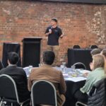 APEX 2024 Zach Landon-Lane 2 Young engineer Zach Landon-Lane of Connectics presents to the audience