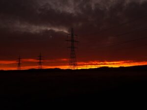 Sunrise over the circuits - Twizel switchyard - L Grant